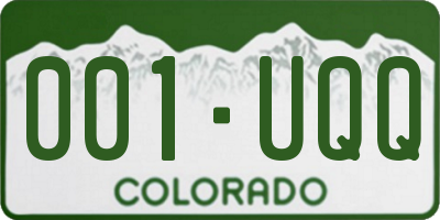 CO license plate 001UQQ