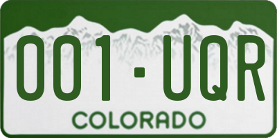CO license plate 001UQR