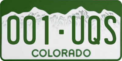 CO license plate 001UQS