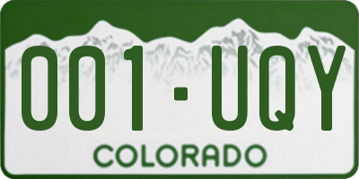 CO license plate 001UQY
