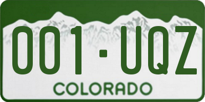 CO license plate 001UQZ