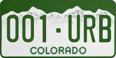 CO license plate 001URB
