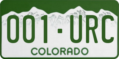 CO license plate 001URC