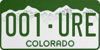 CO license plate 001URE