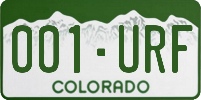 CO license plate 001URF