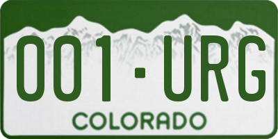 CO license plate 001URG