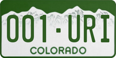 CO license plate 001URI