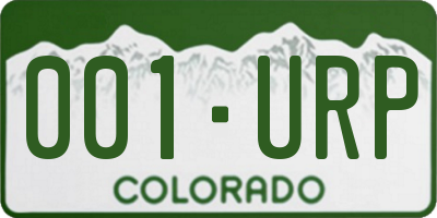 CO license plate 001URP