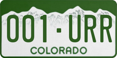 CO license plate 001URR
