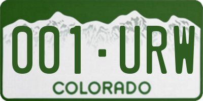 CO license plate 001URW