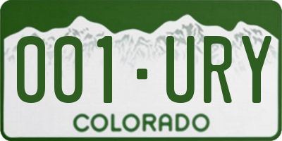CO license plate 001URY