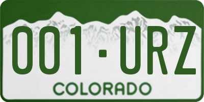 CO license plate 001URZ