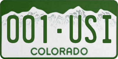 CO license plate 001USI