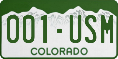 CO license plate 001USM