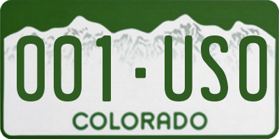 CO license plate 001USO