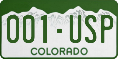 CO license plate 001USP