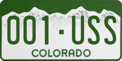 CO license plate 001USS