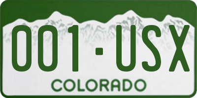 CO license plate 001USX