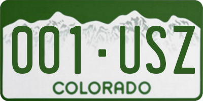 CO license plate 001USZ