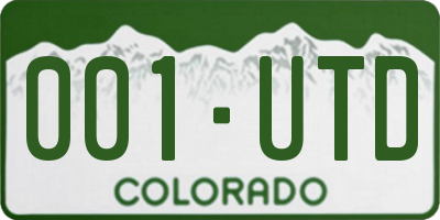 CO license plate 001UTD
