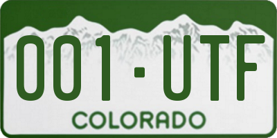 CO license plate 001UTF
