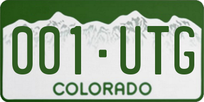 CO license plate 001UTG