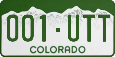 CO license plate 001UTT