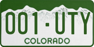 CO license plate 001UTY