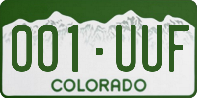 CO license plate 001UUF