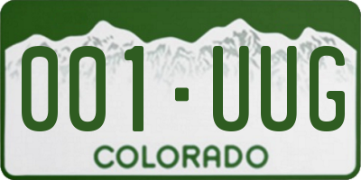 CO license plate 001UUG