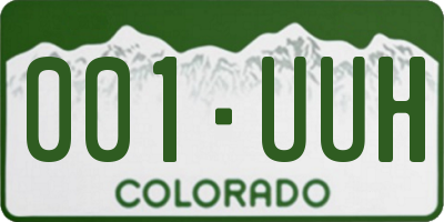 CO license plate 001UUH