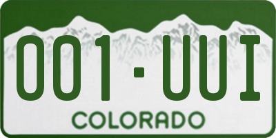 CO license plate 001UUI