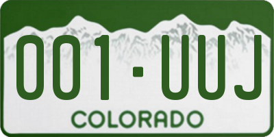 CO license plate 001UUJ