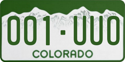 CO license plate 001UUO