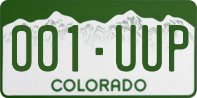 CO license plate 001UUP
