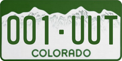CO license plate 001UUT