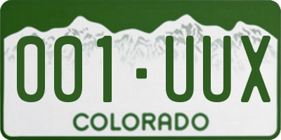 CO license plate 001UUX