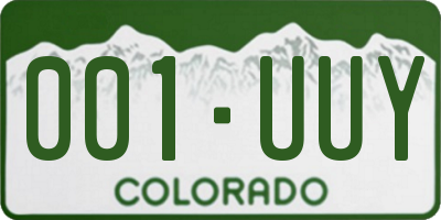 CO license plate 001UUY