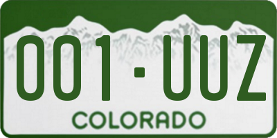 CO license plate 001UUZ