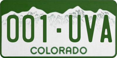 CO license plate 001UVA