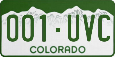 CO license plate 001UVC