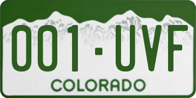 CO license plate 001UVF