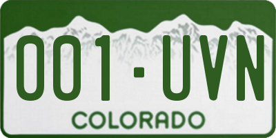 CO license plate 001UVN