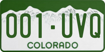 CO license plate 001UVQ