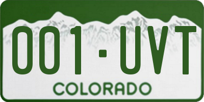 CO license plate 001UVT
