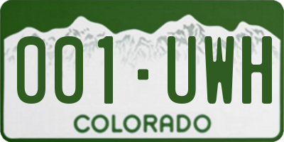CO license plate 001UWH
