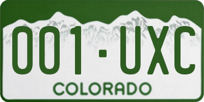 CO license plate 001UXC