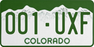 CO license plate 001UXF