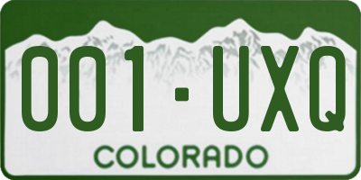 CO license plate 001UXQ