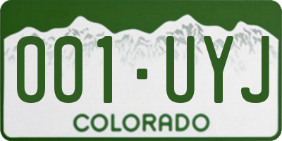 CO license plate 001UYJ
